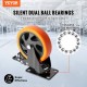 Buy Set of 4 Industrial Furniture Caster Wheels, 127mm PVC Silent Casters with A/B Locking Brake, 204kg Load Capacity Per Wheel for Workbench Carts