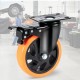 Buy Set of 4 Industrial Furniture Caster Wheels, 127mm PVC Silent Casters with A/B Locking Brake, 204kg Load Capacity Per Wheel for Workbench Carts