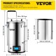 Buy Alcohol Distillation 30 L Stainless Steel Pot for Beer 100-2500 W Alcohol Distillation 42 x 35.5 x 82 cm LCD Screen with Multiple Functions, Circulation Pump for Kitchen