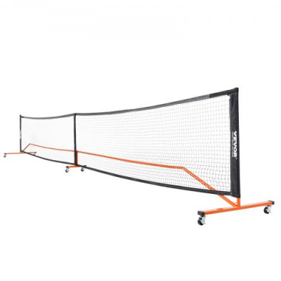 VEVOR Sistema de Red de Pickleball portátil, Red de tamaño Regulable de 672 cm con Bolsa, Ruedas y Bolas, Marco de Metal Estable Resistente a la Intemperie y Red de PE Fuerte, Juego al Aire Libre