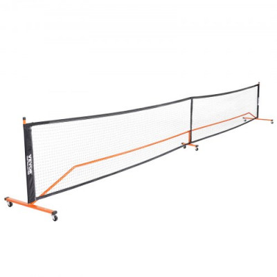 VEVOR Sistema de Red de Pickleball portátil, Red de tamaño Regulable de 672 cm con Bolsa, Ruedas y Bolas, Marco de Metal Estable Resistente a la Intemperie y Red de PE Fuerte, Juego al Aire Libre