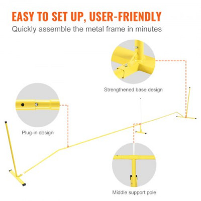 VEVOR Sistema portátil de red de Pickleball red de tamaño reglamentario de 260 pulgadas marco de metal estable resistente a la intemperie y red de PE fuerte juego al aire libre con bolsa de transporte