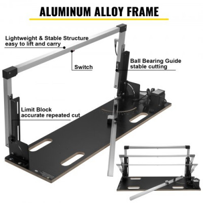 VEVOR Cortador de Alambre Caliente 360 °C Longitud de Corte 92 cm Máquina Corte de Espuma de Poliestireno Horizontal y Vertical 220 V Marcado Láser 130 x 35 x 15 cm Mesa de Trabajo de Corte de Espuma