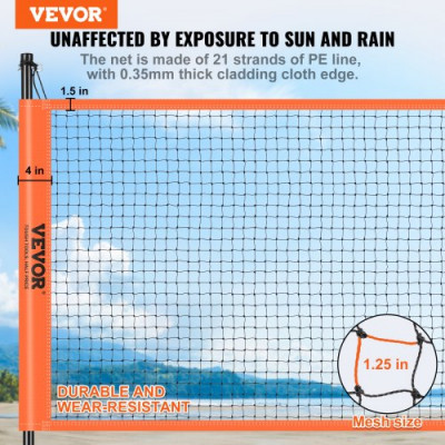 VEVOR Juego de voleibol y bádminton, red de bádminton portátil para exteriores, postes de acero de altura ajustable, juego combinado profesional con voleibol de PVC, para césped, playa y jardín