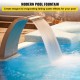 Fuente Cascada para Piscina de Acero Inoxidable Fuente de Piscina sobre el Suelo 30 x 60 x 45cm Fuentes de Piscina de Plata Diseño Curvo Alta