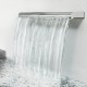 Buy Rectangular Stainless Steel Pool Fountain Pool Waterfalls 30x26x8cm Outdoor Pool Fountain Water Flow Width 30cm