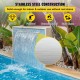 Buy Rectangular Stainless Steel Pool Fountain Pool Waterfalls 60x26x8cm Outdoor Pool Fountain Water Flow Width 60cm