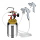 Buy Paint Gun with 2L Portable Tank Paint Pressure Can 6.4mm Air Inlet 9.5mm Outlet 1.8mm Paint Nozzle Max Pressure 45 PSI for Interior Decoration