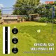 Comprar Red de voleibol portátil para exteriores, postes de acero de altura ajustable, juego de voleibol profesional con pelota de voleibol de PVC, bomba y bolsa, para jardín, playa, césped