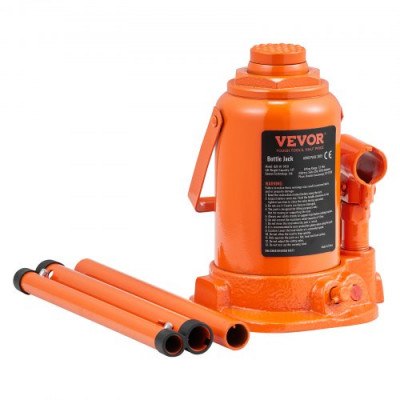 VEVOR Gato Hidráulico de Botella Capacidad de 12 T Rango de Elevación de 190-355 mm Gato Hidráulico de Elevación con Mango Largo para Reparación de Autos Levantar Coches SUVs Pick-ups Taller Garaje