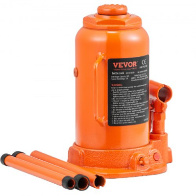 VEVOR Gato Hidráulico de Botella Capacidad de 20 T Rango de Elevación de 240-450 mm Gato Hidráulico de Elevación con Mango Largo para Reparación de Autos Levantar Coches SUVs Pick-ups Taller Garaje