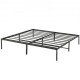 Buy Double Bed Frame 208 x 198 x 36 cm Solid Metal Structure Load 680 kg Metal Bed Storage Space Under Bed Silent Gliding Easy Assembly for Home, Black