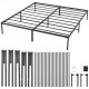 Buy Double Bed Frame 208 x 198 x 36 cm Solid Metal Structure Load 680 kg Metal Bed Storage Space Under Bed Silent Gliding Easy Assembly for Home, Black