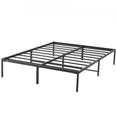 VEVOR Marco de Cama Doble 160x208,5x36 cm Estructura Sólida de Metal Carga de 680 kg Cama Metálica Espacio de Almacenamiento Debajo de Cama Deslizamiento Silencioso Montaje Fácil para Casa, Negro