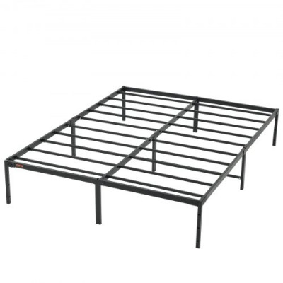 VEVOR Marco de Cama Doble 160x208,5x36 cm Estructura Sólida de Metal Carga de 680 kg Cama Metálica Espacio de Almacenamiento Debajo de Cama Deslizamiento Silencioso Montaje Fácil para Casa, Negro