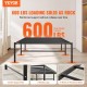 Buy Bed Frame 195.5x104x36 cm Solid Metal Structure Load 272 kg Metal Bed Storage Space Under Bed Silent Gliding Easy Assembly for Home Bedroom, Black