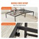 Buy Bed Frame 195.5x104x36 cm Solid Metal Structure Load 272 kg Metal Bed Storage Space Under Bed Silent Gliding Easy Assembly for Home Bedroom, Black