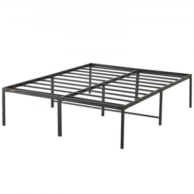 VEVOR Marco de Cama Doble 160 x 208 x 46 cm Estructura Sólida de Metal Carga de 680 kg Cama Metálica Espacio de Almacenamiento Debajo de Cama Deslizamiento Silencioso Montaje Fácil para Casa, Negro