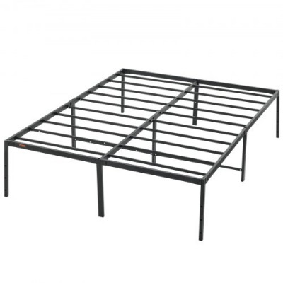 VEVOR Marco de Cama Doble 160 x 208 x 46 cm Estructura Sólida de Metal Carga de 680 kg Cama Metálica Espacio de Almacenamiento Debajo de Cama Deslizamiento Silencioso Montaje Fácil para Casa, Negro