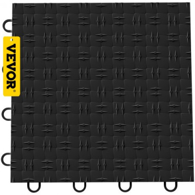 VEVOR Azulejos de garaje entrelazados para revestimiento de suelo de garaje, 12 x 12 pulgadas, paquete de 25, color negro