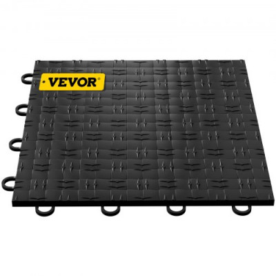 VEVOR Azulejos de garaje entrelazados para revestimiento de suelo de garaje, 12 x 12 pulgadas, paquete de 25, color negro