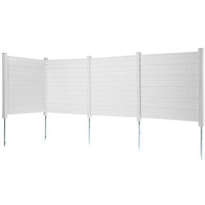 VEVOR Panel de Protección Exterior 127x127 cm Kit de Valla de Jardín Horizontal 4 Paneles de Privacidad con Estacas de Metal, Accesorios para Suelos Blandos, Aire Acondicionado Oculto, Botes de Basura