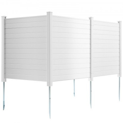 VEVOR Panel de Protección Exterior 127x127 cm Kit de Valla de Jardín Horizontal 4 Paneles de Privacidad con Estacas de Metal, Accesorios para Suelos Blandos, Aire Acondicionado Oculto, Botes de Basura