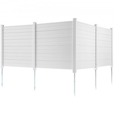 VEVOR Panel de Protección Exterior 127x127 cm Kit de Valla de Jardín Horizontal 4 Paneles de Privacidad con Estacas de Metal, Accesorios para Suelos Blandos, Aire Acondicionado Oculto, Botes de Basura