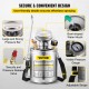 Buy 4L Hand Pump Pressure Sprayer Stainless Steel Garden Sprayer with Pressure Gauge