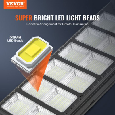 VEVOR 600W LED farola solar 1000LM lámpara solar con sensor de movimiento pared exterior