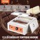 VEVOR Temperador de Chocolate Comercial 1500 W Baño María Eléctrico para Chocolate 2 Cubas de 3,3L Derretidor de Chocolate Ajustable Temperatura 30-85 °C Acero Inoxidable Alimentos para Calentar Crema