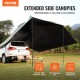 VEVOR Toldo para Coche 3x2,1 m Toldo Lateral para Coche PU2000mm UV50+ Resistente al Sol/Agua/Viento con Bolsa de Almacenamiento Toldo Lateral/Trasero para Camiones, SUV, Furgonetas, Autocaravanas