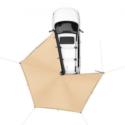 VEVOR Toldo Retráctil para Coche 270° 2,5 m Toldo Lateral para Coche PU3000 mm UV50+ Resistente al Sol/Agua/Viento con Bolsa de Almacenamiento Toldo Lateral/Trasero para Camiones SUV Furgonetas