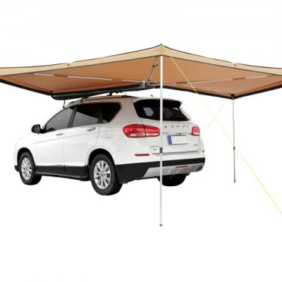 VEVOR Toldo Retráctil para Coche 270° 2,5 m Toldo Lateral para Coche PU3000 mm UV50+ Resistente al Sol/Agua/Viento con Bolsa de Almacenamiento Toldo Lateral/Trasero para Camiones SUV Furgonetas