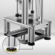 Buy Commercial Fruit and Vegetable Slicer, 4 Blades French Fry Cutter Machine 30 x 20 x 40 cm Industrial Potato Cutter Stainless Steel and Aluminum French Fry Cutter