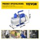 Buy Air Conditioning Vacuum Pump with Diagnostic Gauges 10CFM Cooling System 1 HP Refrigerant Vacuum Pump 5pa Vacuum Pump Vacuum Pump Gauge Set