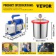 Buy Vacuum Pump 3 Cfm 1/4 Hp 12 L Bucket Aluminum Alloy Housing Air Conditioning Vacuum Pump 1720 Rpm 220V with Vacuum Chamber