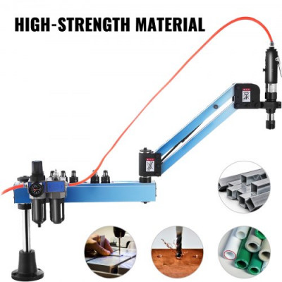 Máquina de Roscado Neumática M3 - M12 Máquina de Brazo Roscado 1000 mm en Radio Universal Tornillo de Máquina Tapping para Maquinaria Industria de Fabricación Brazo Plegable para Máquina de 360°