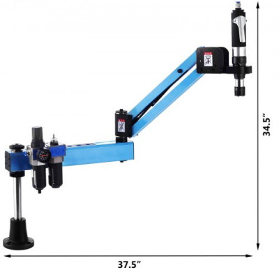 Máquina de Roscado Neumática M3 - M12 Máquina de Brazo Roscado 1000 mm en Radio Universal Tornillo de Máquina Tapping para Maquinaria Industria de Fabricación Brazo Plegable para Máquina de 360°