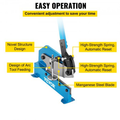 Cortadora de Cizalla de Metal Manual, Longitud de 8 Pulgadas Tamaño de Acero de 70 x 6 mm Placa Manual Gruesa, Varilla de Acero de 13 mm Cizalla de Corte de Chapa de Acero para Láminas de Metal