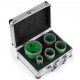 Koop 5-delige diamantgatenzaagset, diamantboren, diameters 0,87 / 1,4 / 1,6 / 2 / 2,5", boren, zaaggatgeleiders, voor hard materiaal