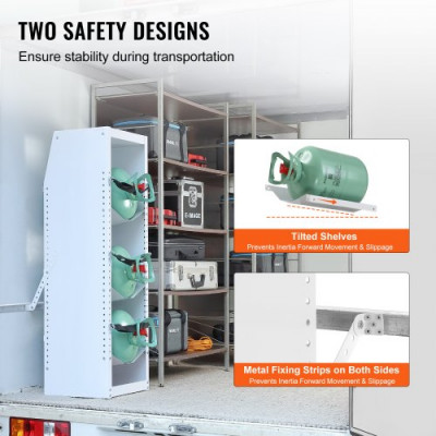 VEVOR Soporte para tanque de refrigerante, con 3 tanques de botellas de 30-50 lb, soporte para tanque de cilindro de 14,64 x 13,97 x 46,06 pulgadas, soporte para cilindro de refrigerante, bastidores