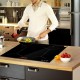 Buy Electric Induction Hob 4 Burners Vitroceramic 6800 W Built-in Induction Hob 61 cm with Touch Control 9 Heat Levels Automatic Shut-Off for Iron Pot, Stainless Steel