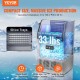 Buy Commercial Ice Cube Maker Machine 52kg/24h, 50 Ice Cube Trays 15kg Storage Capacity Self-Cleaning No Installation Freestanding for Home, Restaurant