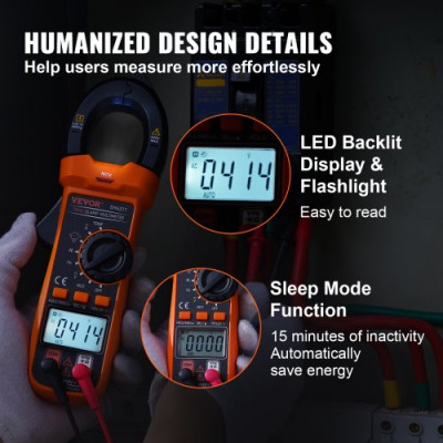 Pinza Amperimétrica Digital Multímetro RMS AC DC Volt Amp NCV Measurement