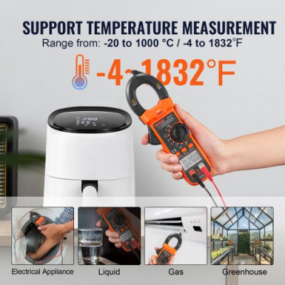 Pinza Amperimétrica Digital Multímetro RMS AC DC Volt Amp NCV Measurement