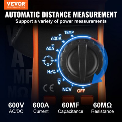 Pinza Amperimétrica Digital Multímetro T-RMS AC DC Volt Amp NCV Medición