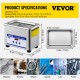 Buy Ultrasonic Cleaner 800ml, 35W Professional Stainless Steel Ultrasonic Cleaner, Powerful 40kHz Frequency Ultrasonic Cleaning Machine with LED Display for Jewelry, Watch, Glasses