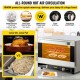 Comprar Forno elétrico de convecção 47 L 1600 W Forno de mesa 58 x 55 x 40 cm, aço inoxidável e vidro temperado, forno elétrico de mesa multifuncional 65-250 ℃ com 4 prateleiras para cafés