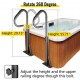 Koop Zijleuning voor spa 103x48x141,5 cm Hot Tub-leuning 360° draaibaar Ijzeren leuning met basisbelasting 280 kg Zijveiligheidsrail met schroeven Spabad